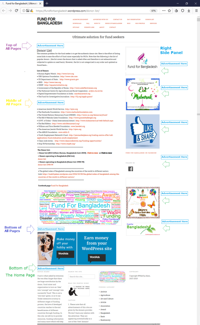 Page Example - Marking Area of Advertisement